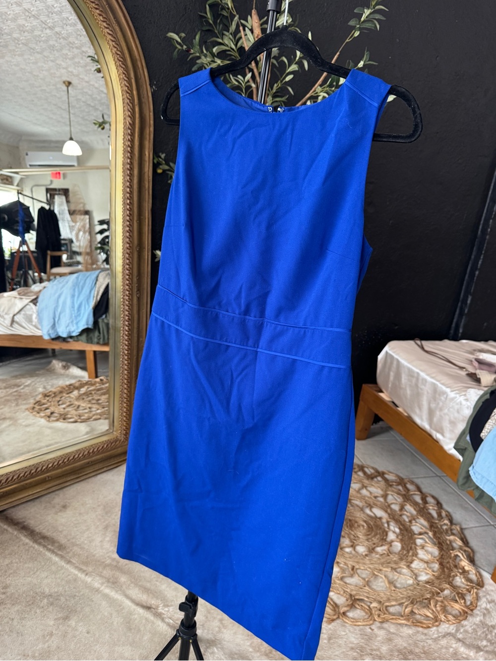 The Limited Bright Cobalt Blue Sleeveless Midi Sheath Dress